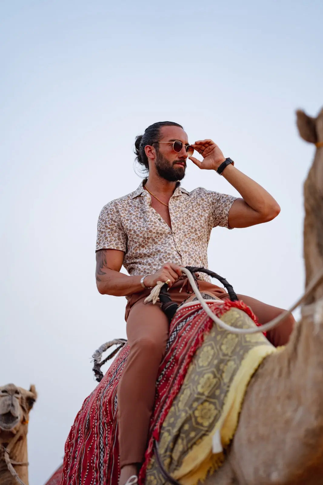 Brabion Vespo Camel Slim Fit Patterned Shirt - BRABION