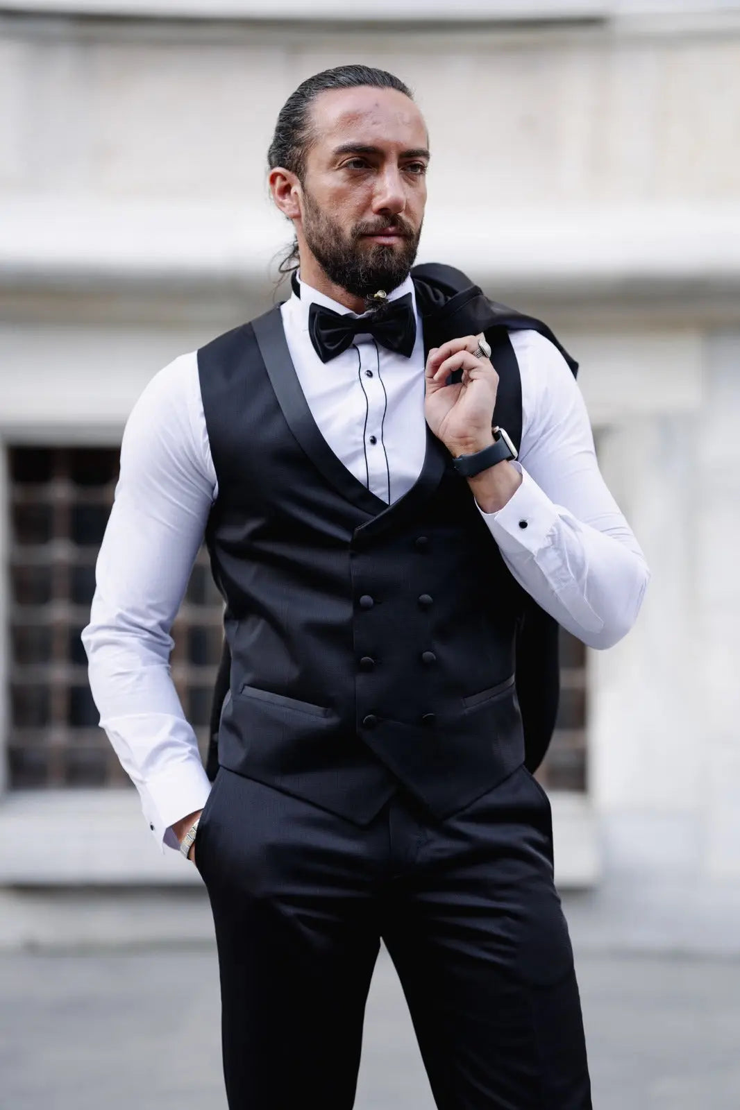 Daniel Black Slim Fit Shawl Lapel Tuxedo - Timeless Elegance for Men - BRABION