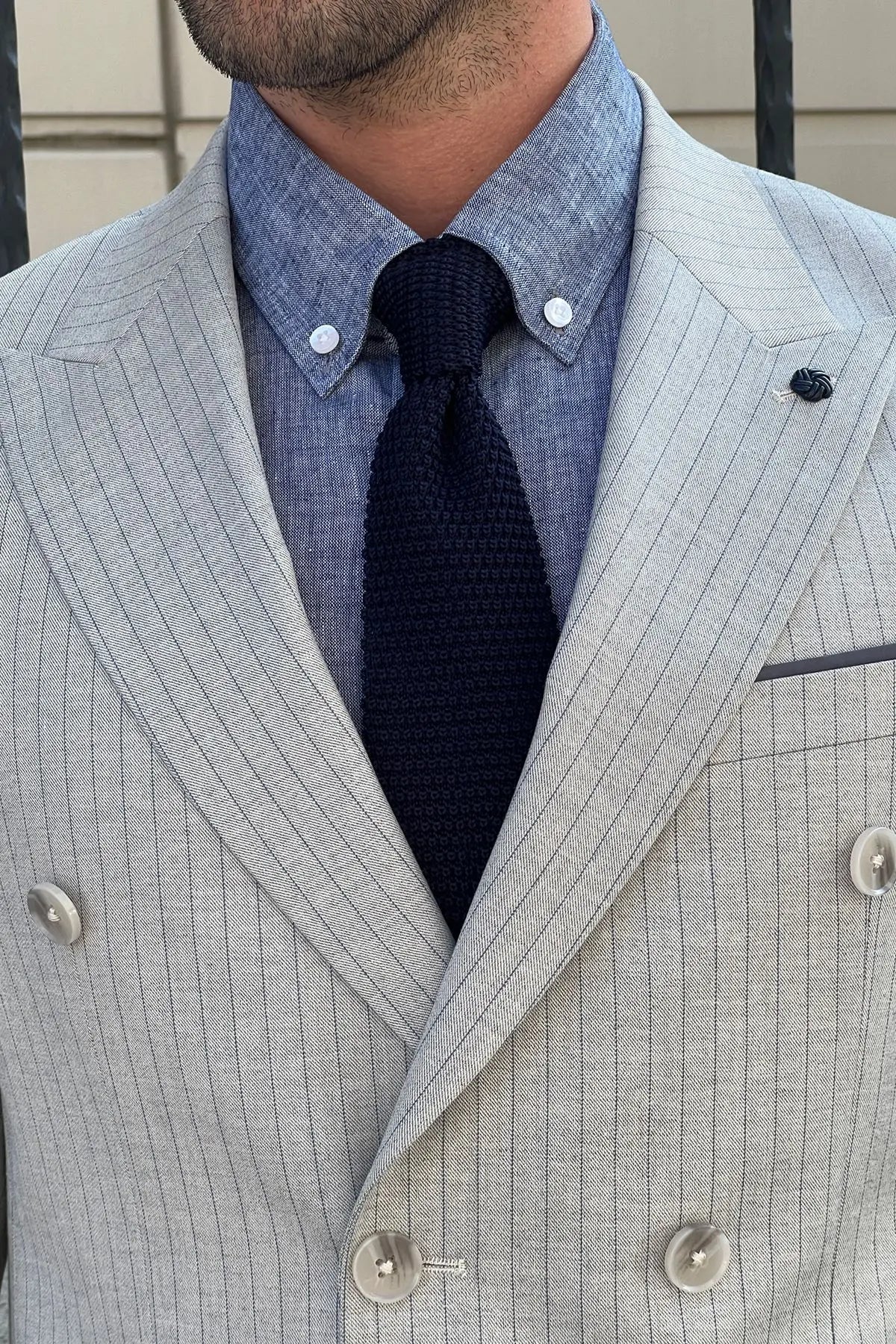 Daniel Double Breasted Gray Wool Suit: Sophisticated Slim-Fit for Every Occasion brabion