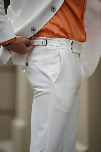 Evo White Slim Fit Wool Suit for Modern Men brabion