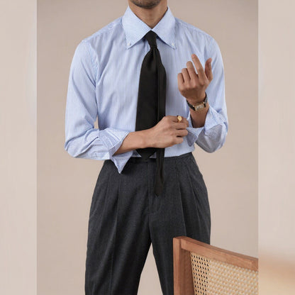 Men's Striped Wrinkle-Resistant Long Sleeve Shirt - BRABION