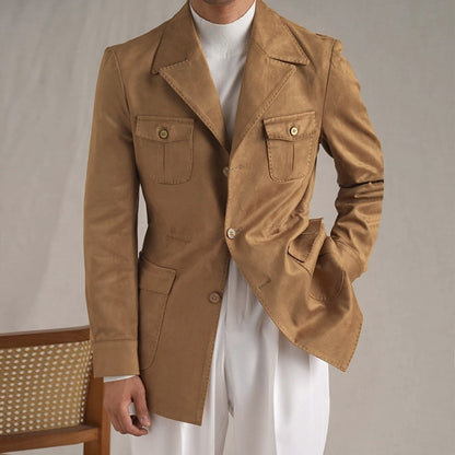 Men's Suede Italian Hunting Jacket - BRABION