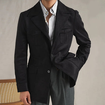 Men's Suede Italian Hunting Jacket - BRABION