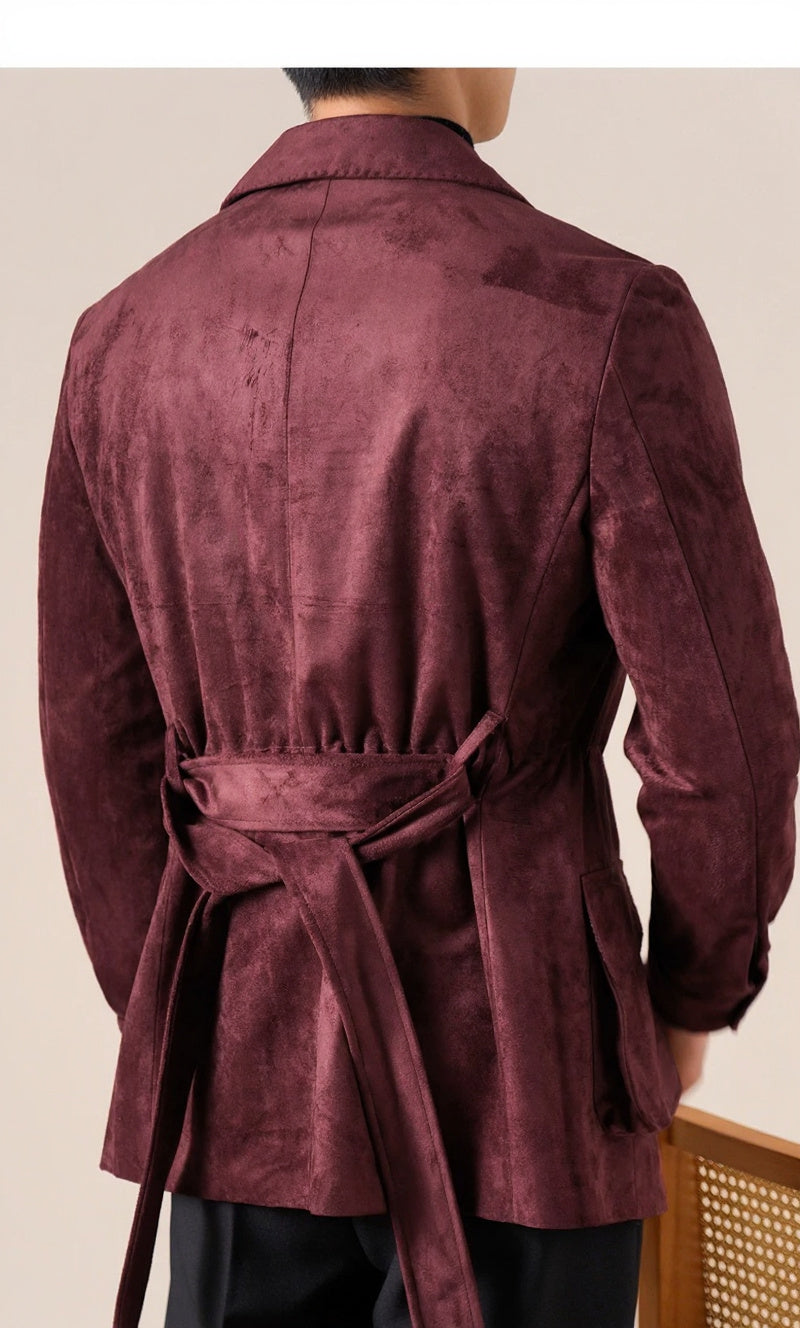 Men's Slim Fit Suede Hunting Retro Jacket - BRABION