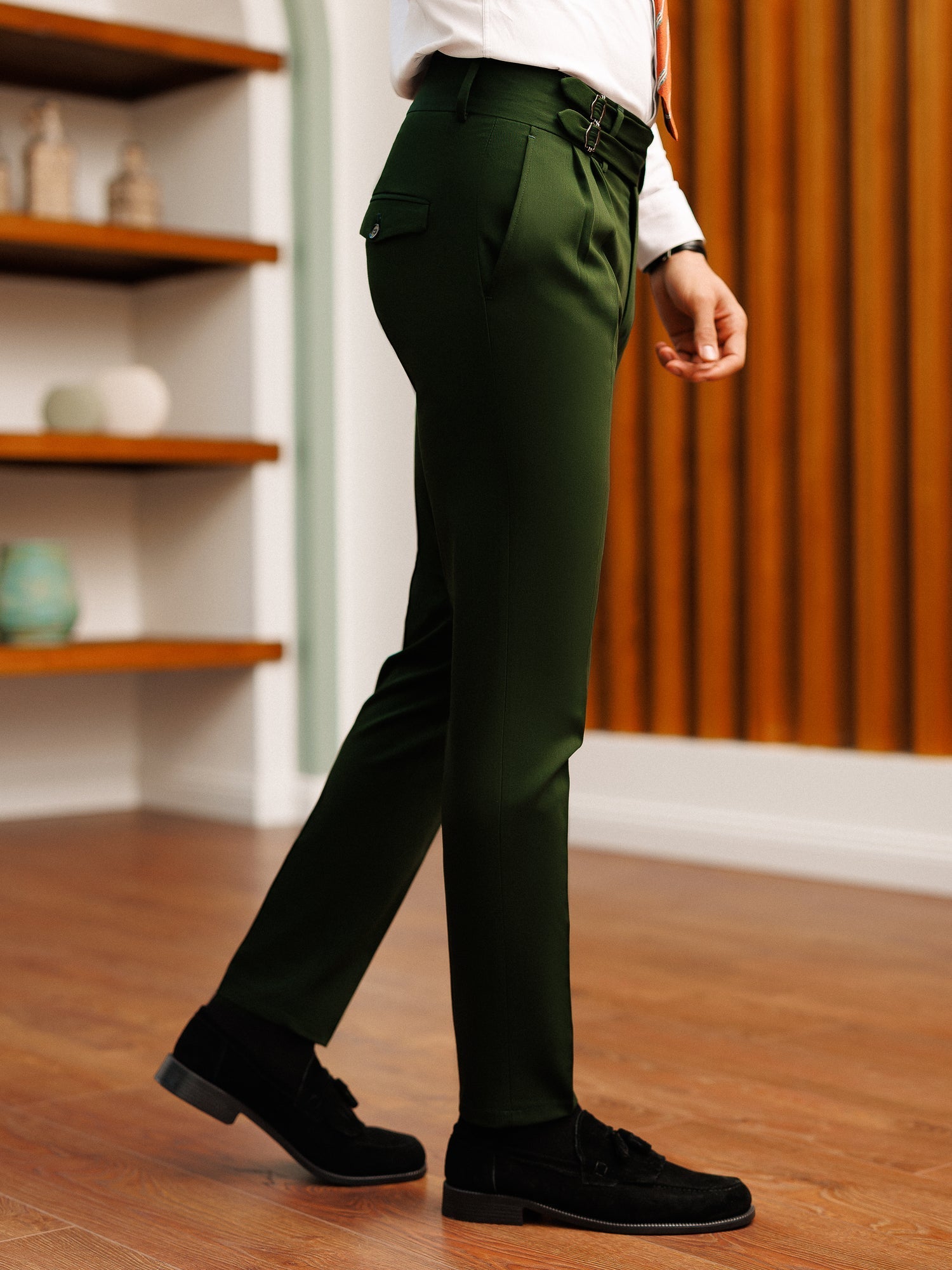 Dark Green Slim-Fit Pants VIOSSI