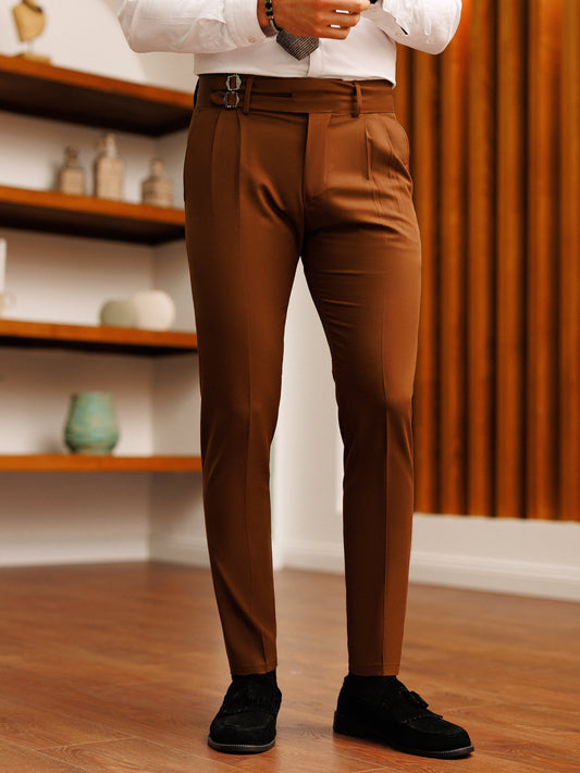Brown Slim-Fit Pants VIOSSI