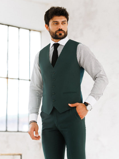 Green Slim-Fit Suit 3-Piece VIOSSI