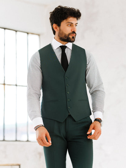 Green Slim-Fit Suit 3-Piece VIOSSI