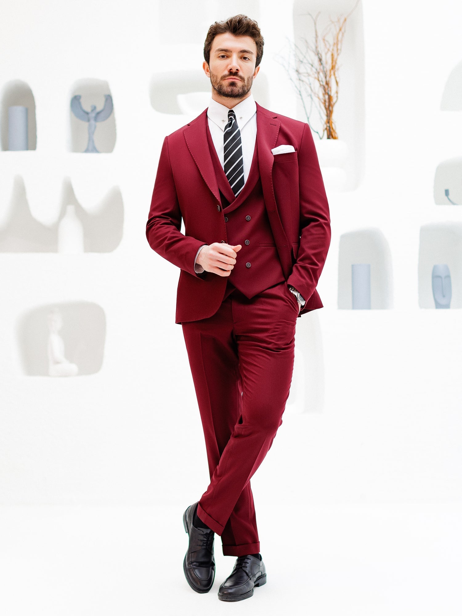 Bordeaux Slim-Fit Suit 3-Piece VIOSSI