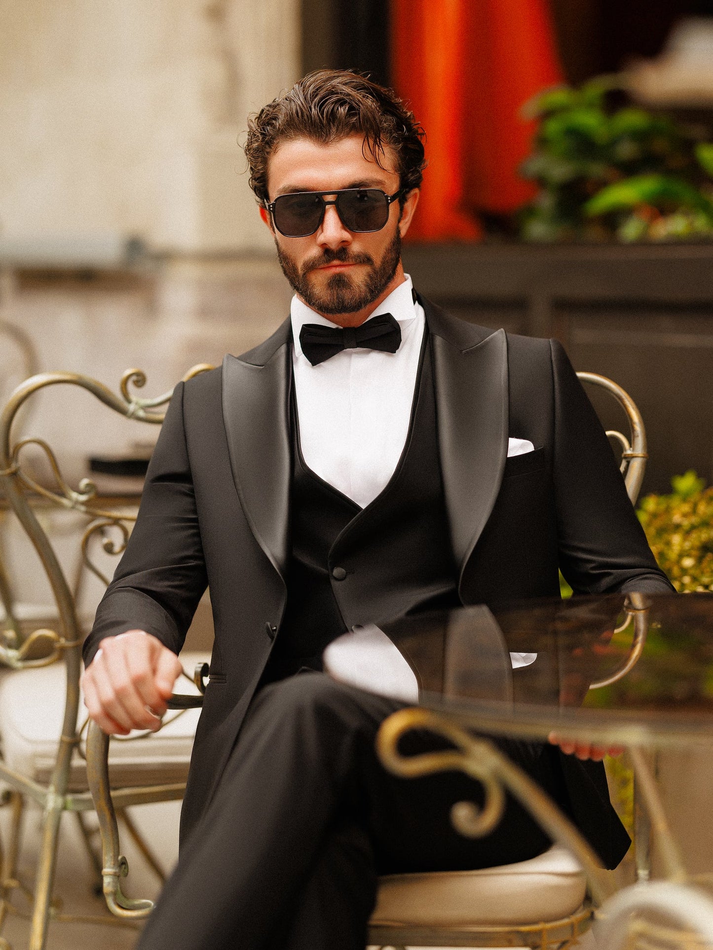 Black Slim-Fit Tuxedo 3-Piece - BRABION