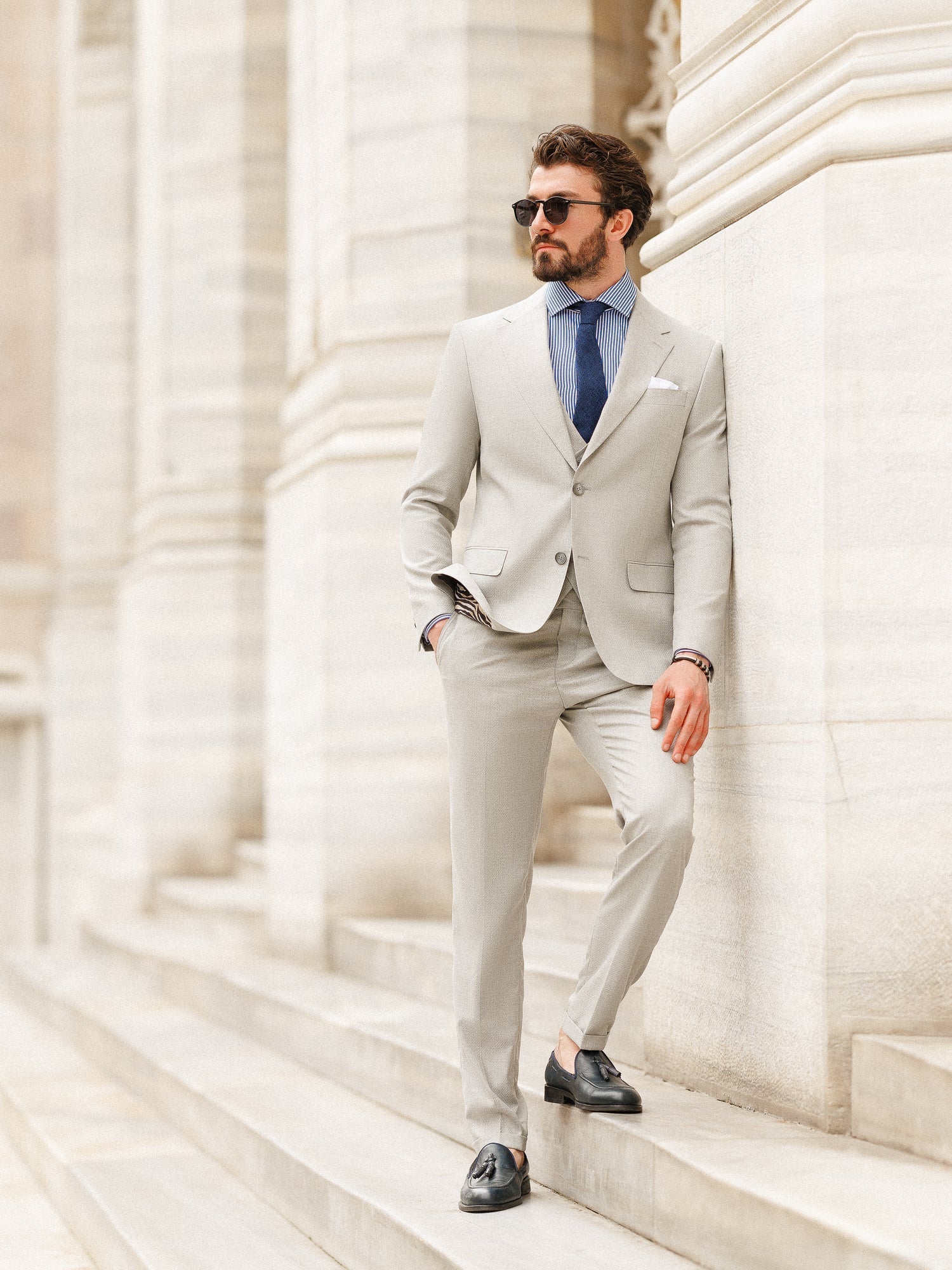 Grey Slim-Fit Suit 3-Piece VIOSSI
