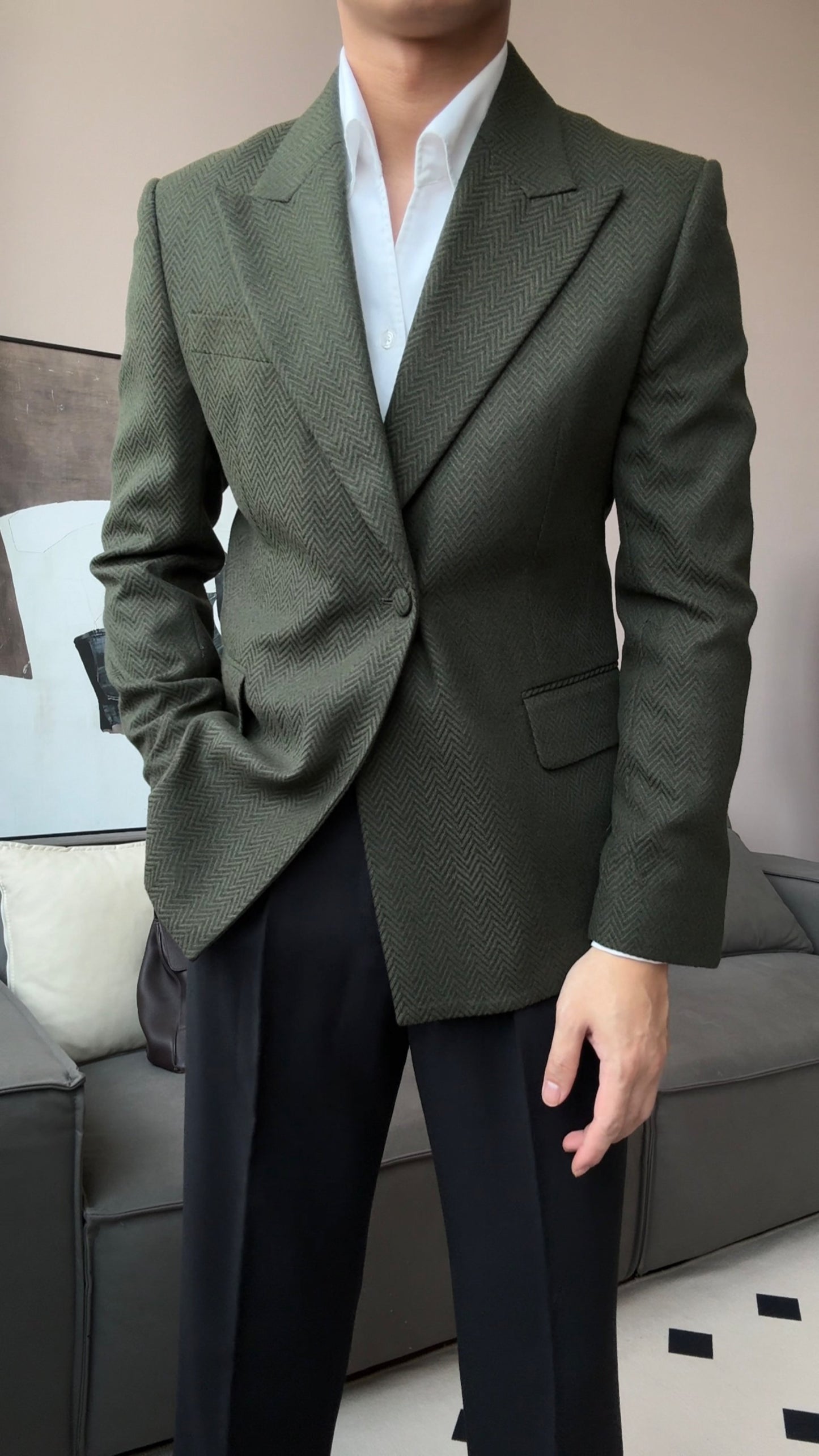 Men’s Cotswolds Herringbone Blazer - BRABION