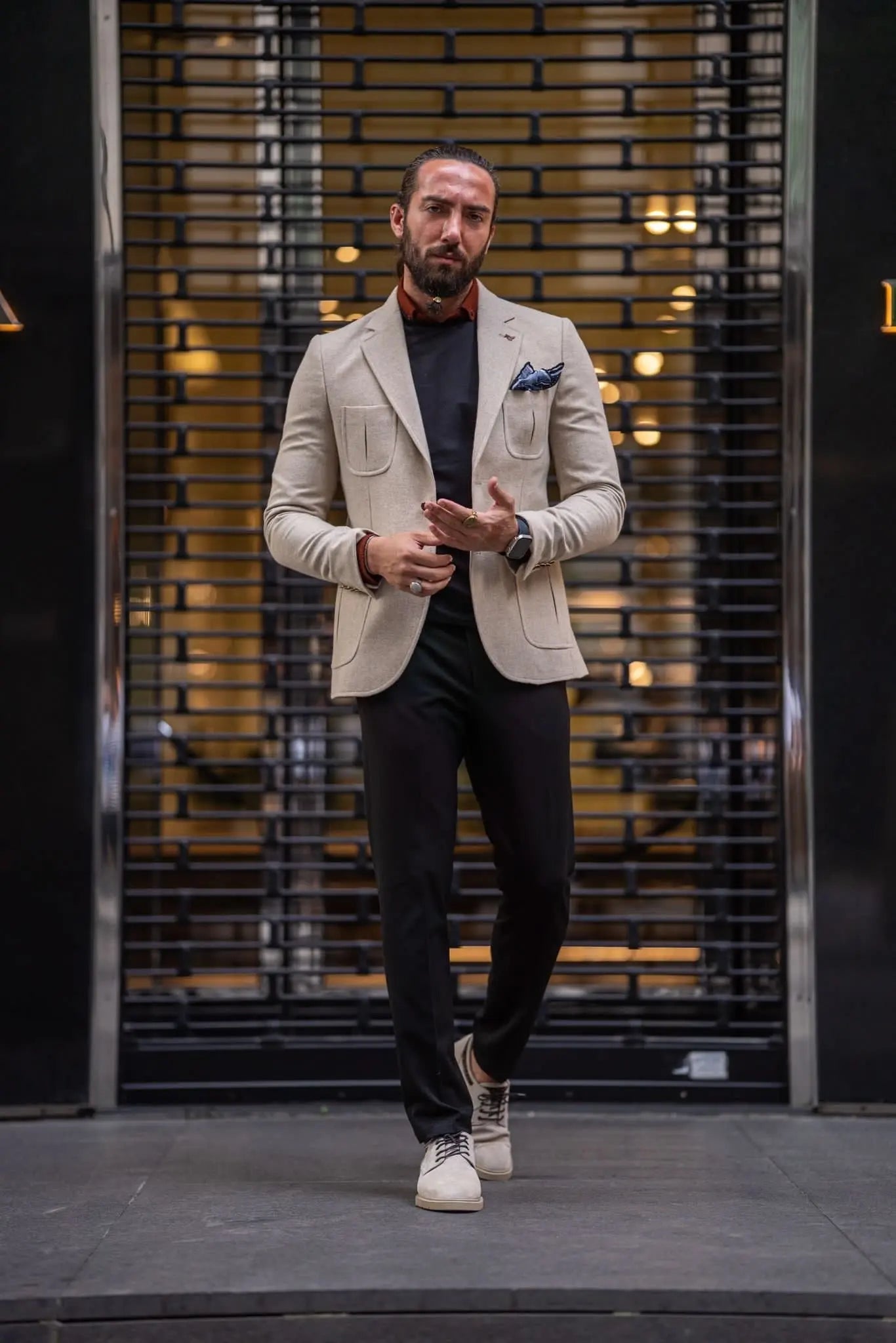 Mateo Beige Slim Fit Blazer - Elevate Your Wardrobe with Versatile Style - BRABION
