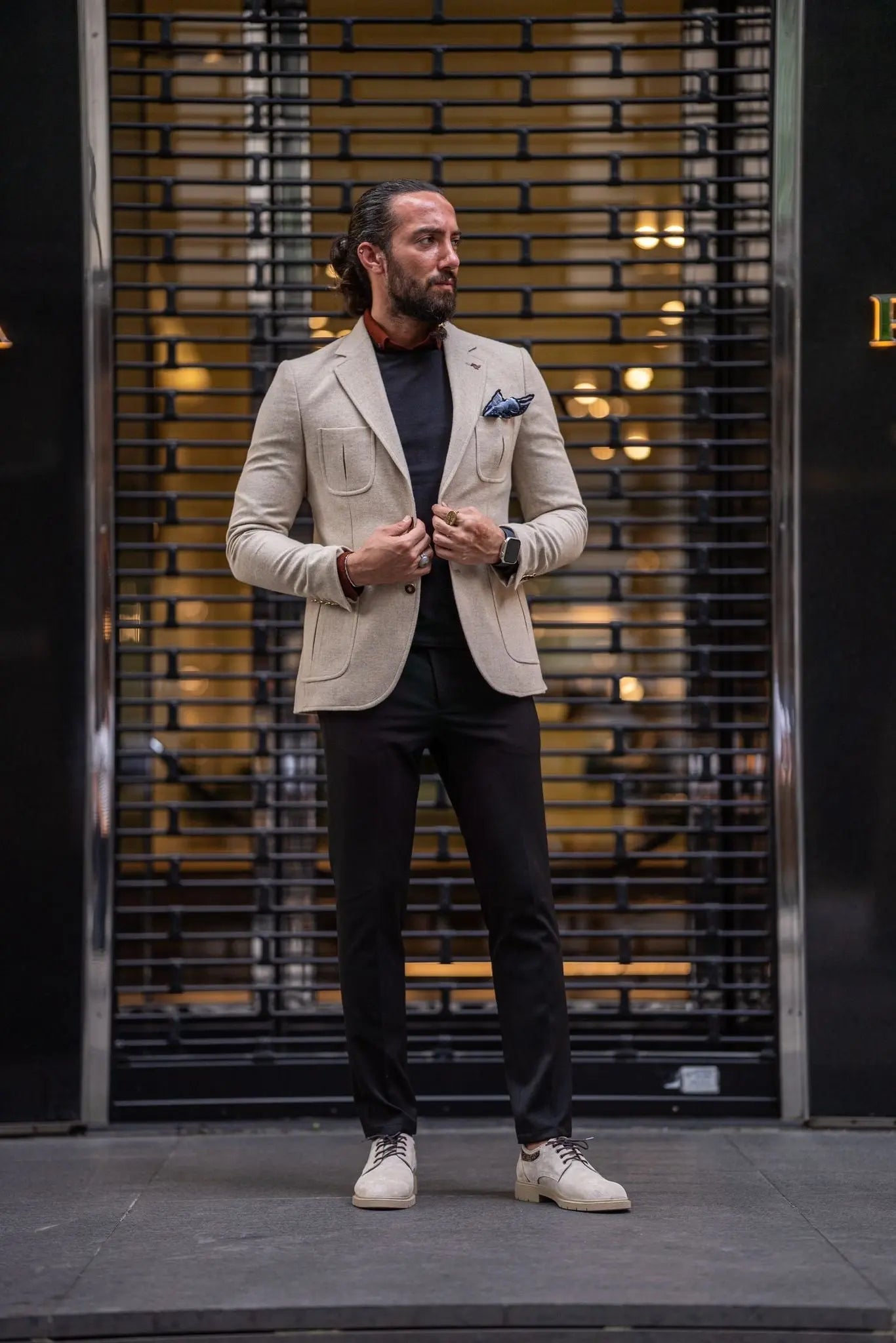 Mateo Beige Slim Fit Blazer - Elevate Your Wardrobe with Versatile Style - BRABION