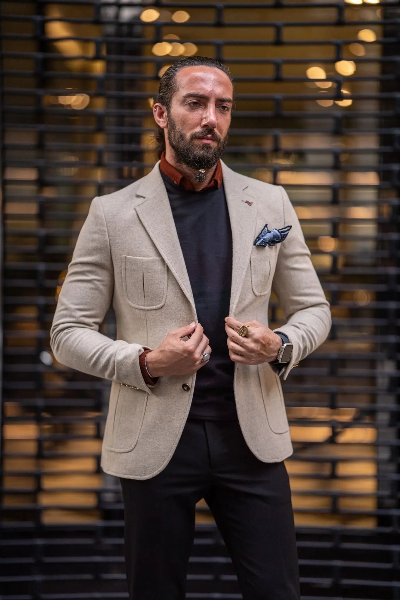 Mateo Beige Slim Fit Blazer - Elevate Your Wardrobe with Versatile Style - BRABION