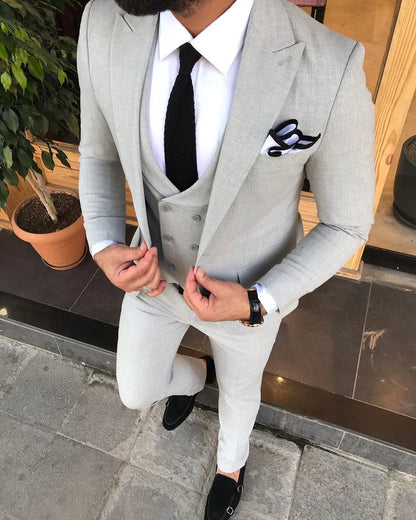 Davis Gray Slim-Fit Suit: Timeless Elegance for Every Occasion brabion