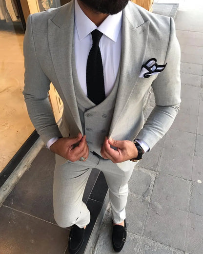 Davis Gray Slim-Fit Suit: Timeless Elegance for Every Occasion brabion
