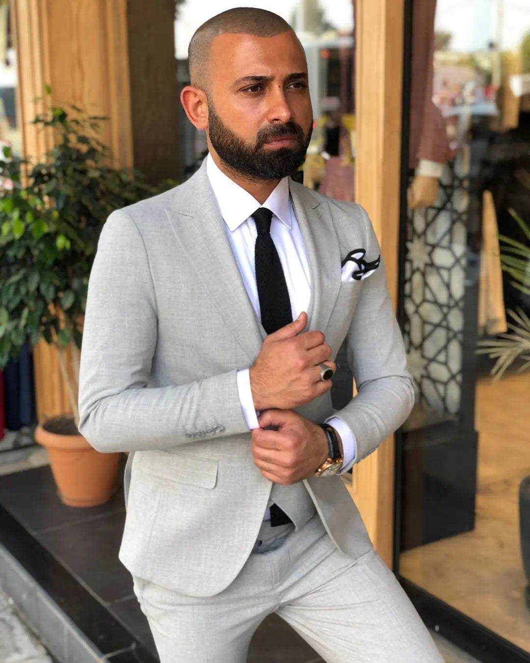 Davis Gray Slim-Fit Suit: Timeless Elegance for Every Occasion brabion