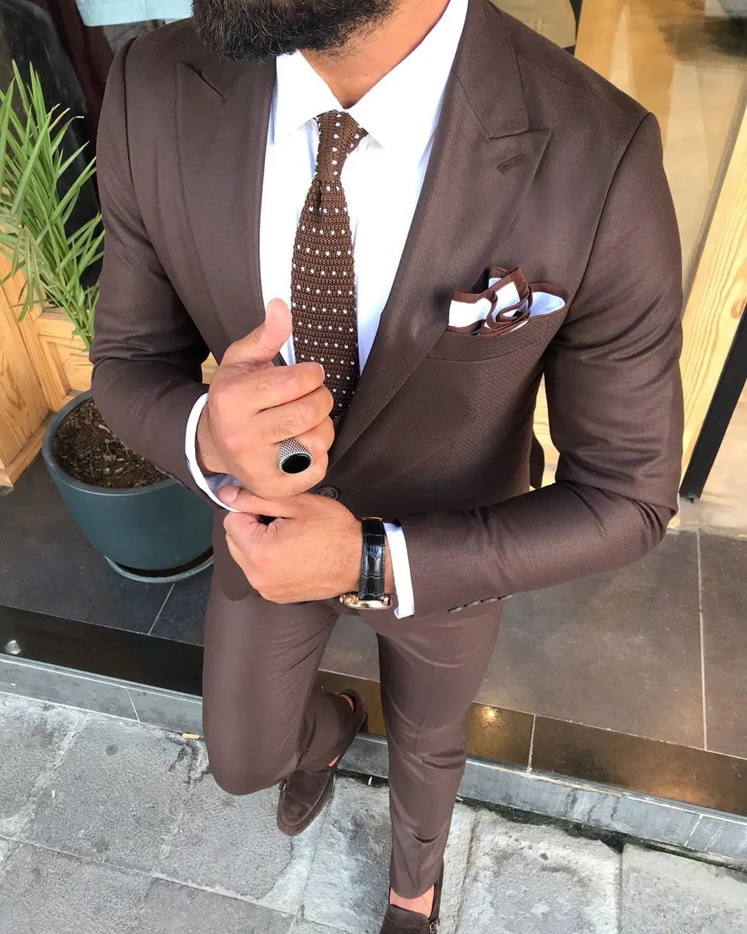 Davis Brown Slim-Fit Suit - Elegant Three-Piece Attire brabion