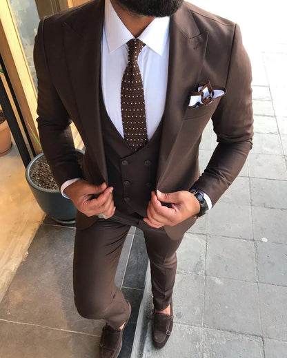 Davis Brown Slim-Fit Suit - Elegant Three-Piece Attire brabion
