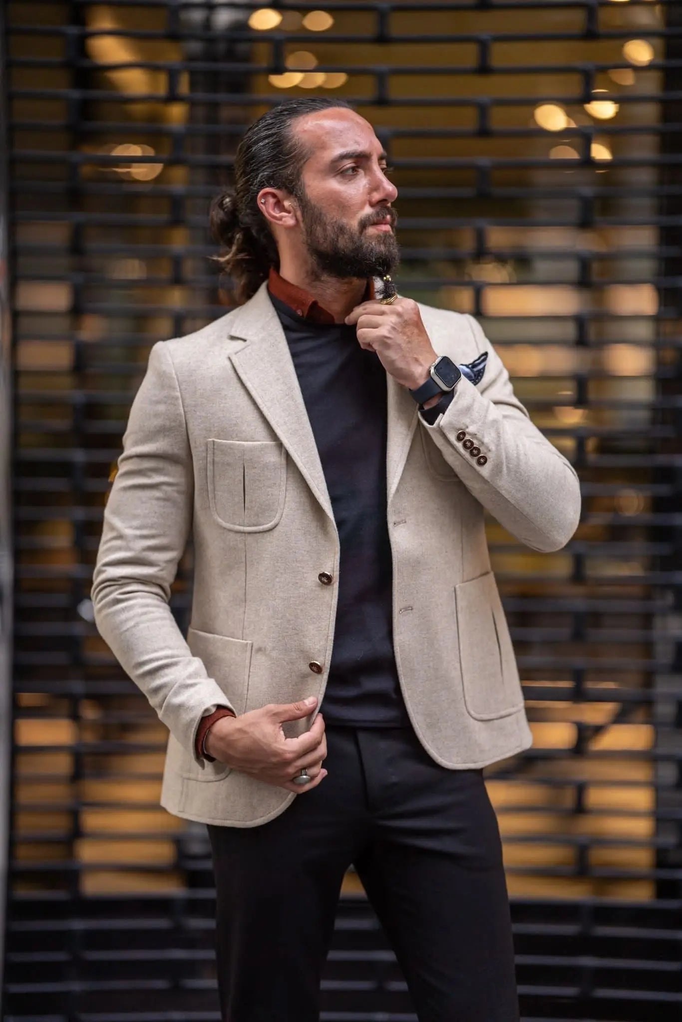 Mateo Beige Slim Fit Blazer - Elevate Your Wardrobe with Versatile Style - BRABION