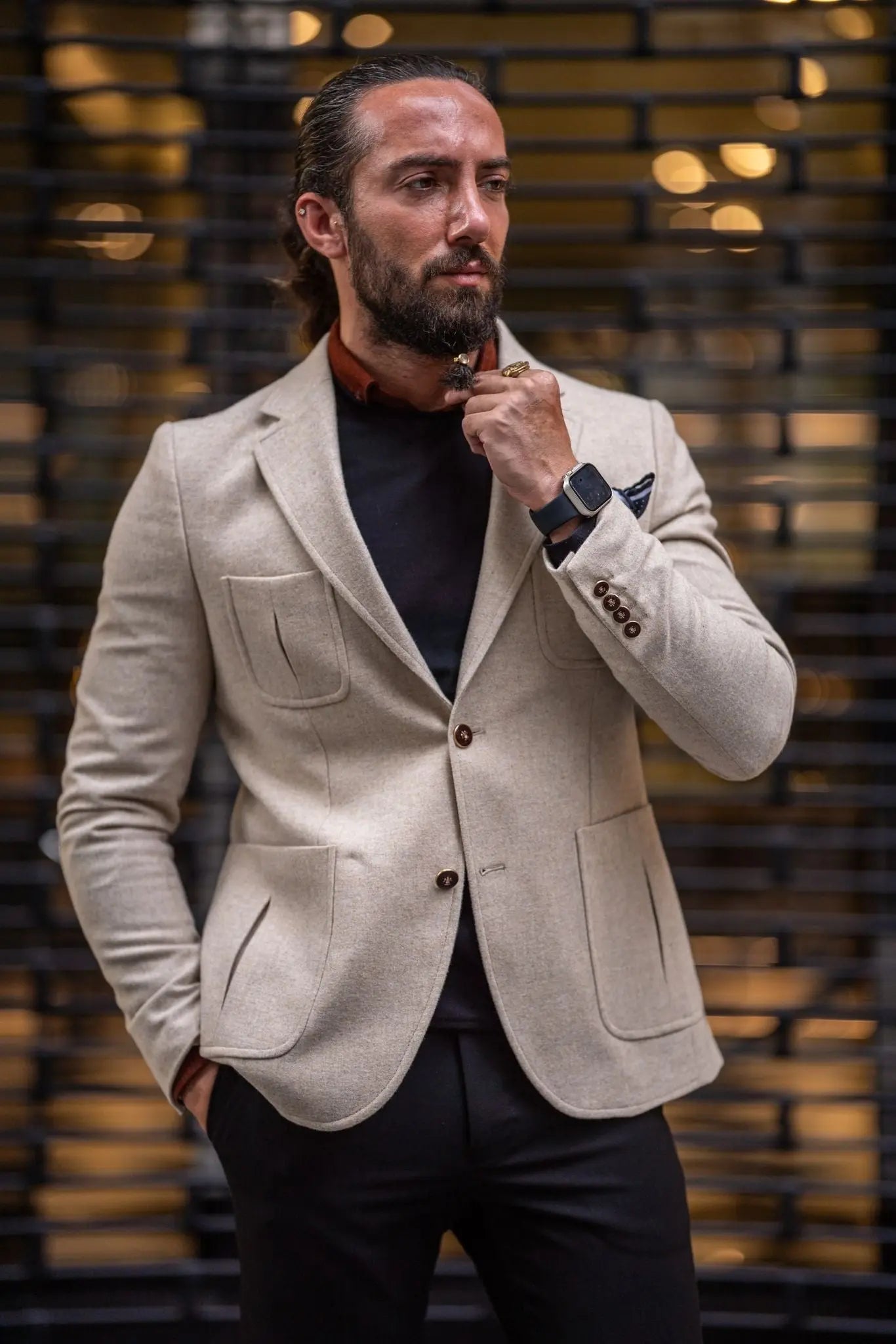 Mateo Beige Slim Fit Blazer - Elevate Your Wardrobe with Versatile Style - BRABION