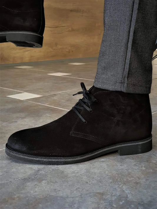 Anchorage Black Suede Chukka Boots - Sophisticated Comfort for Every Occasion - BRABION