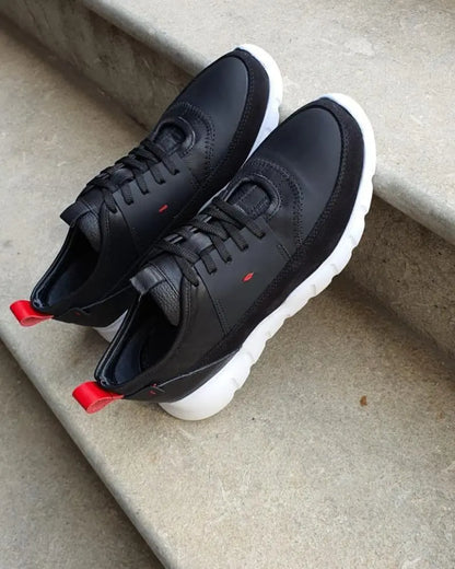 Custer Black Mid-Top Sneakers: Sophisticated Style Meets Ultimate Comfort - BRABION
