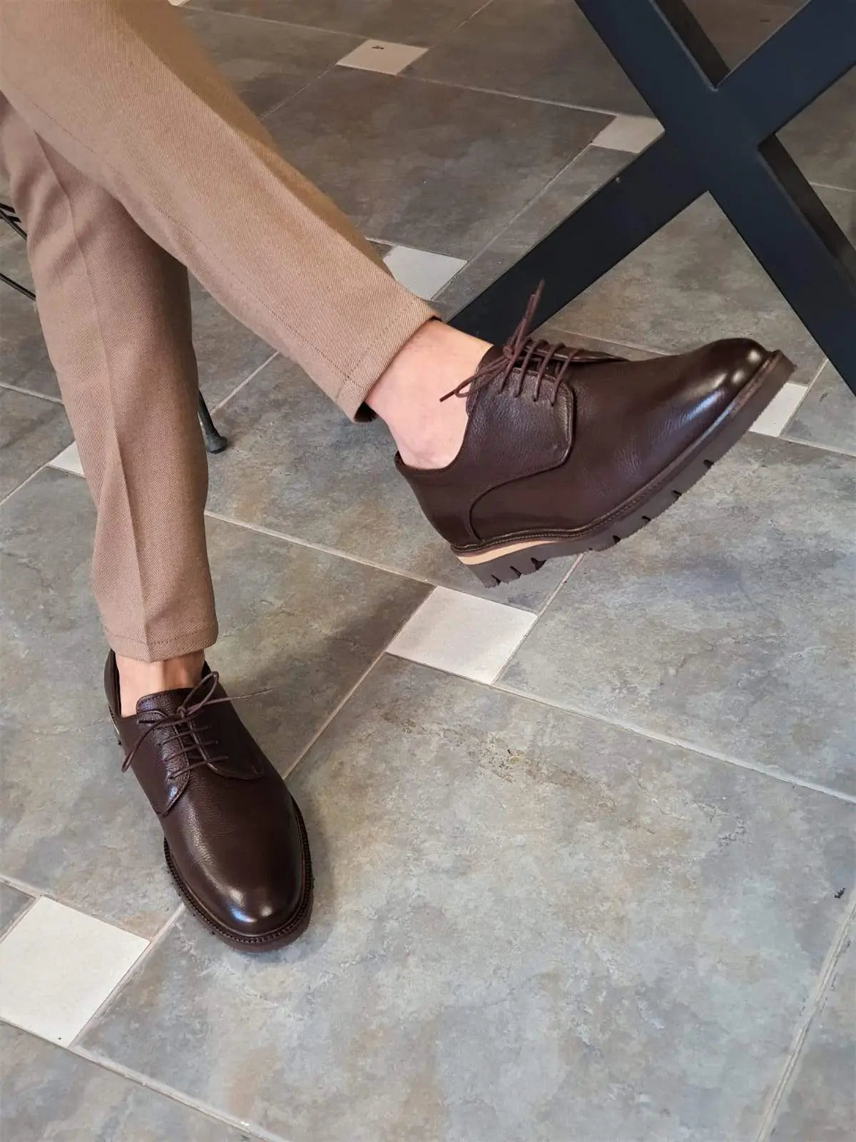 Elko Brown Laced Boots for Men - BRABION