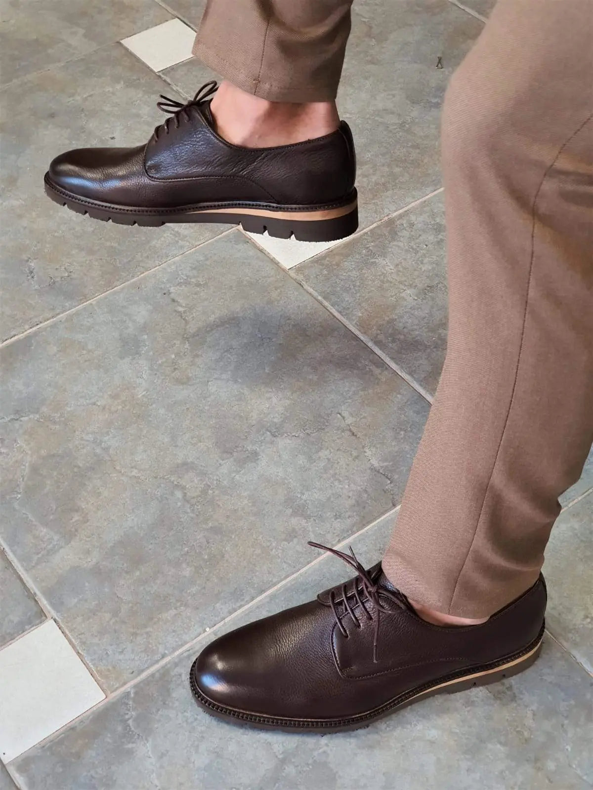 Elko Brown Laced Boots for Men - BRABION