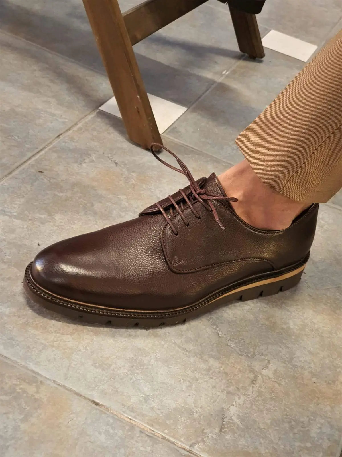 Elko Brown Laced Boots for Men - BRABION