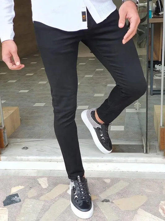 Mantova Black Slim Fit Jeans - Versatile Men's Essential - BRABION