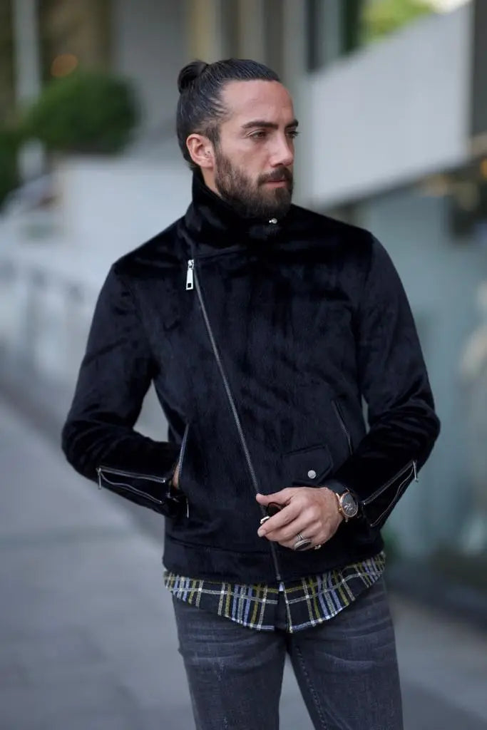 Empire Black Suede Bomber Jacket: The Ultimate Blend of Style and Comfort - BRABION