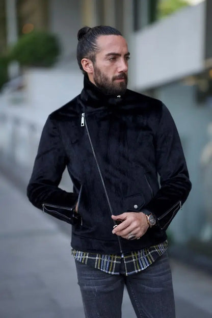 Empire Black Suede Bomber Jacket: The Ultimate Blend of Style and Comfort - BRABION
