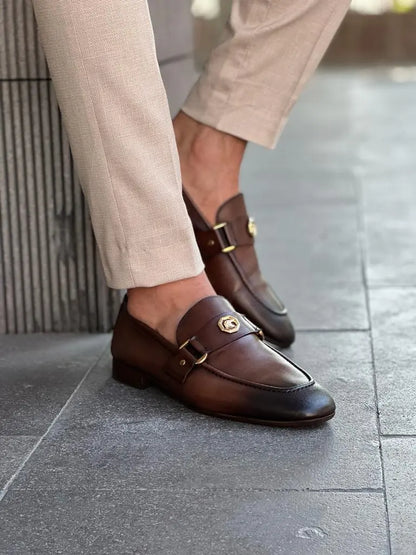 Empire Brown Penny Loafers - Elegant Leather Shoes for Every Occasion - BRABION