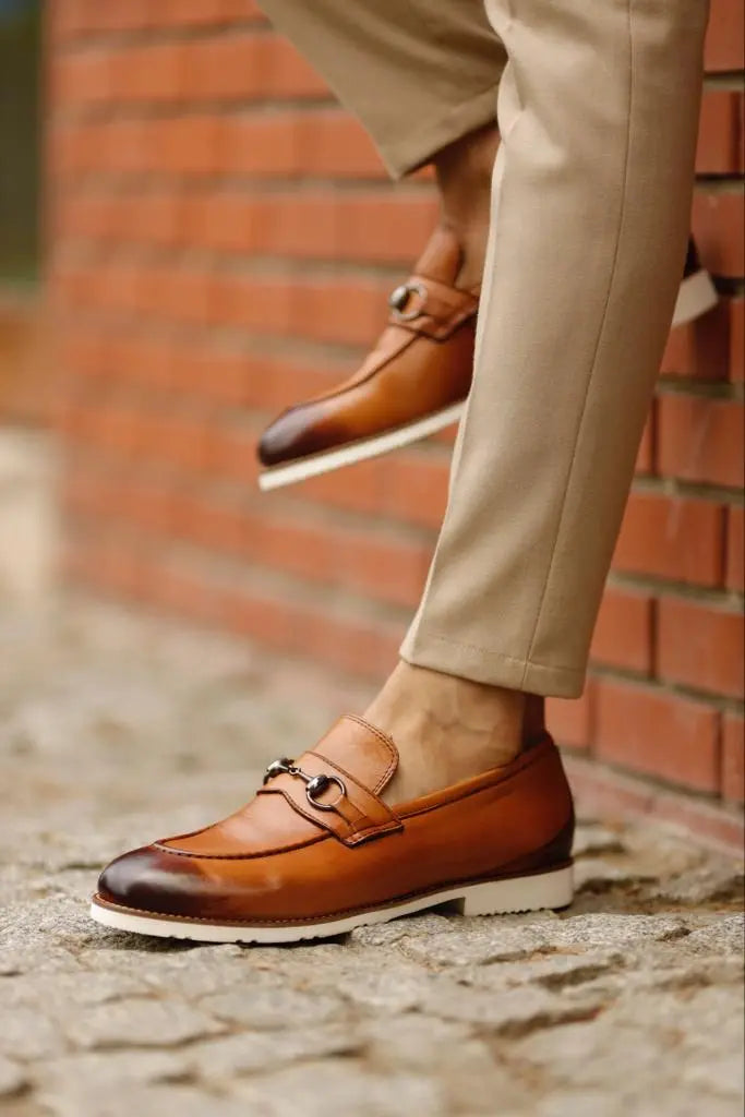 Empire Tan Bit Loafers - Elegant Leather Shoes for Every Occasion - BRABION