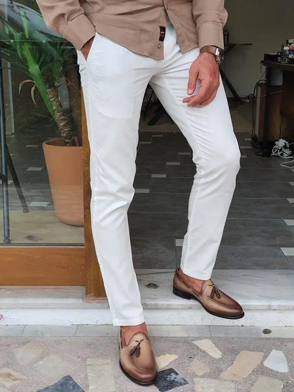 Forenzax Worth Beige Tassel Loafers - Elegant Leather Footwear - BRABION