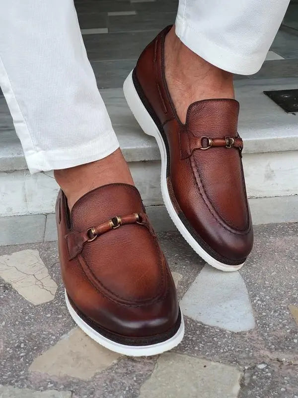 Forenzax Brown Bit Loafers - Elegant Leather Footwear for Every Occasion - BRABION