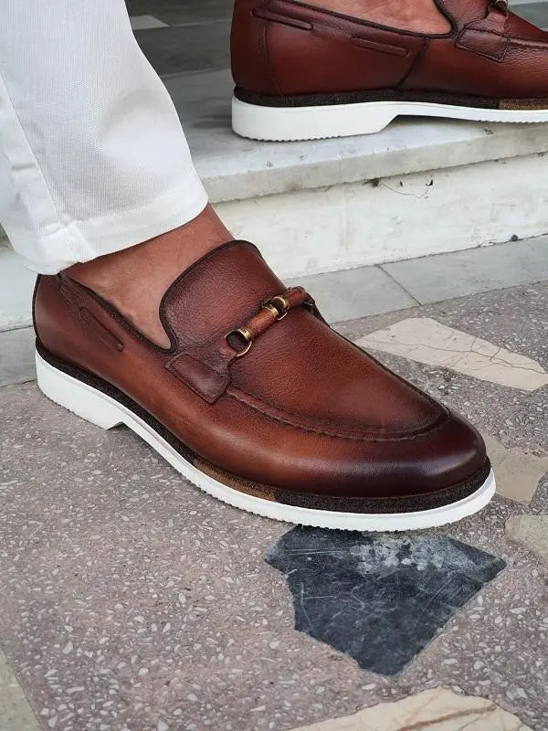 Forenzax Brown Bit Loafers - Elegant Leather Footwear for Every Occasion - BRABION