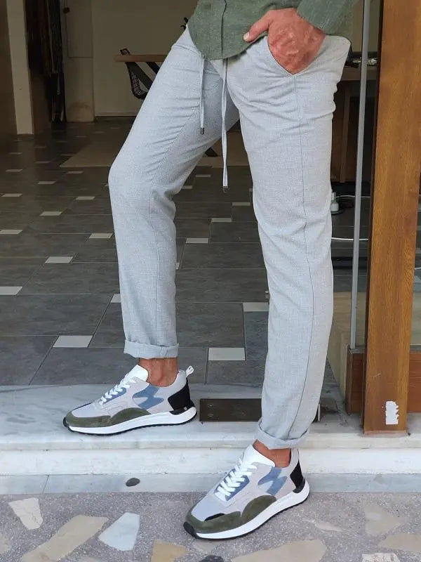 Bastoni Gray Slim Fit Linen Pants – Versatile Comfort for Every Occasion - BRABION