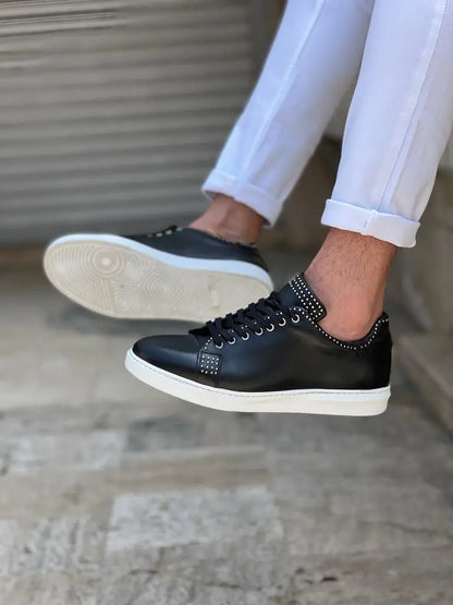 Lawson Black Mid-Top Sneakers for Men - BRABION