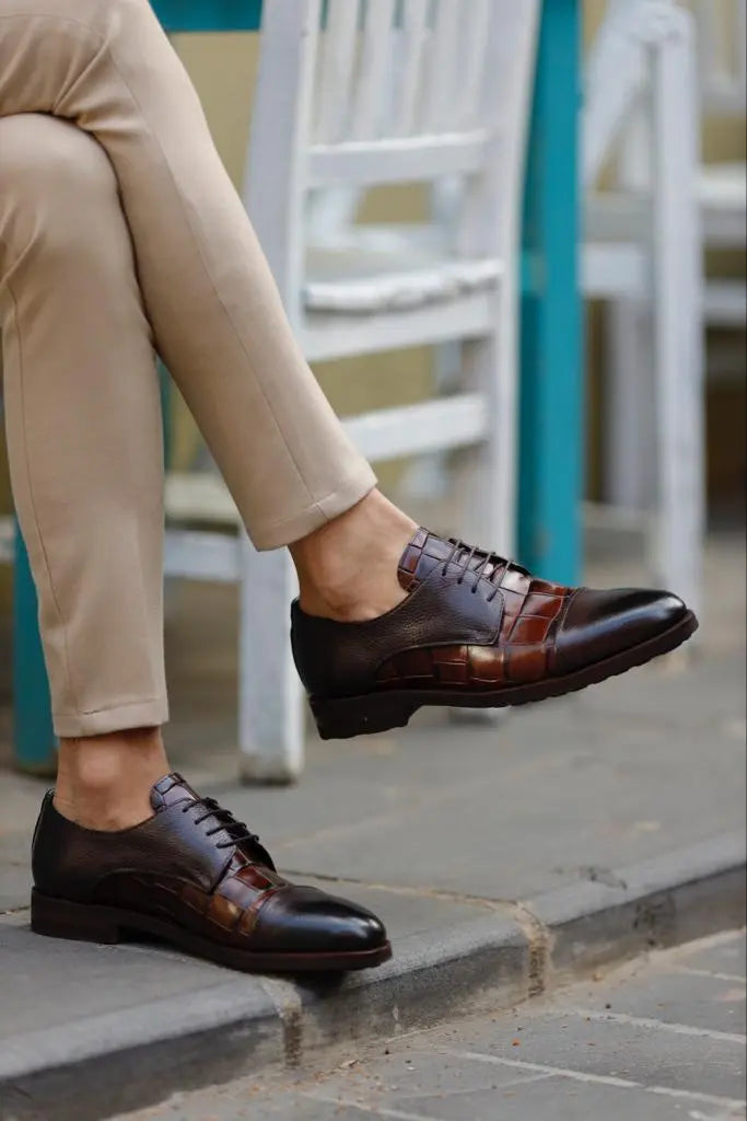 Lawson Brown Cap Toe Derby Shoes: Elegant Leather Footwear for Every Occasion - BRABION