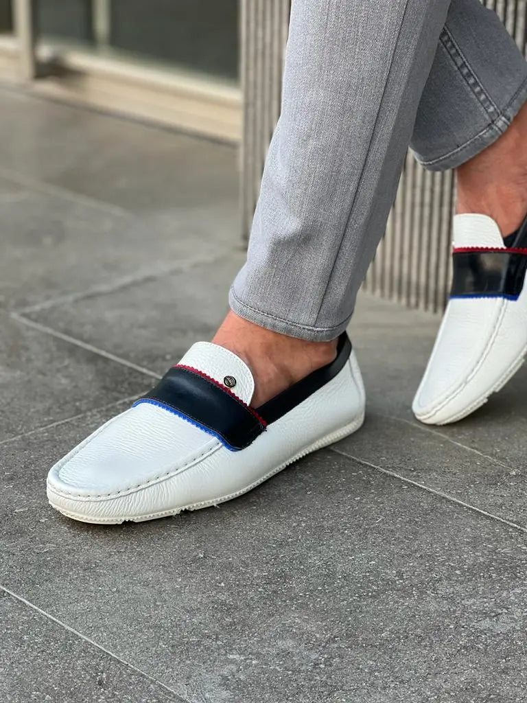 Lawson White Penny Loafers - Classic Elegance Meets Comfort - BRABION