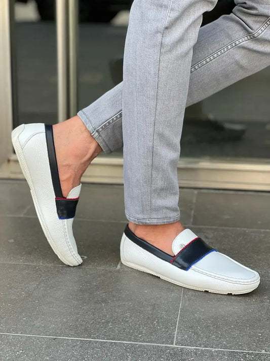 Lawson White Penny Loafers - Classic Elegance Meets Comfort - BRABION