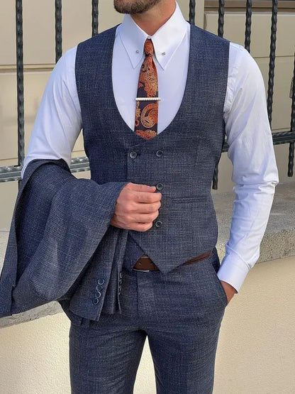 Napoli Indigo Slim Fit Peak Lapel Suit brabion