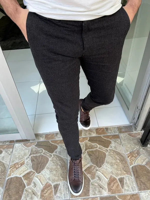 Rockford Black Slim Fit Cotton Pants - BRABION