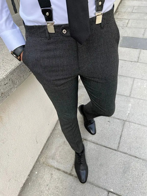 Rockford Dark Gray Slim Fit Cotton Pants: Ultimate Versatility for Any Occasion - BRABION