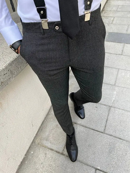 Rockford Dark Gray Slim Fit Cotton Pants: Ultimate Versatility for Any Occasion - BRABION