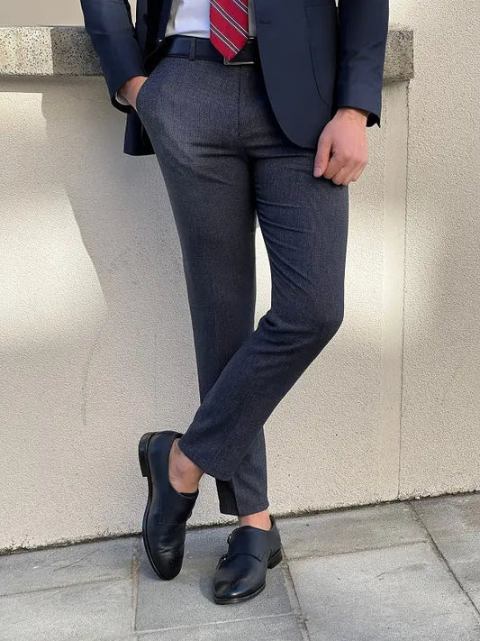 Rockford Blue Slim Fit Cotton Pants - Versatile Elegance for Every Occasion - BRABION