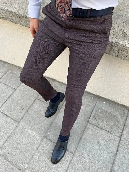 Rockford Burgundy Slim Fit Cotton Pants - BRABION